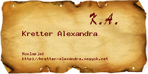 Kretter Alexandra névjegykártya
